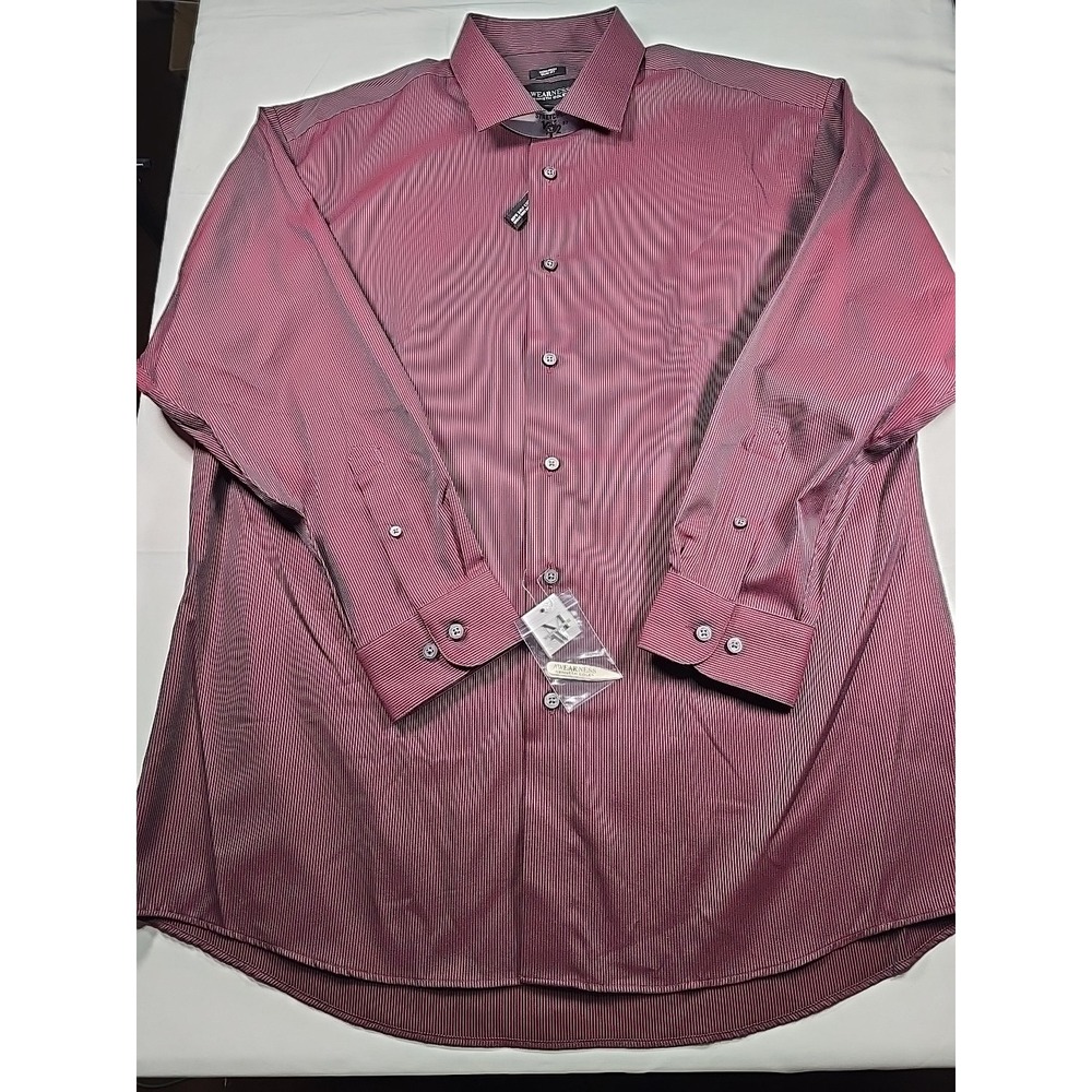 Kenneth Cole Awearness NWT Stripe Dress Shirt 17.5 Slim Fit Men's